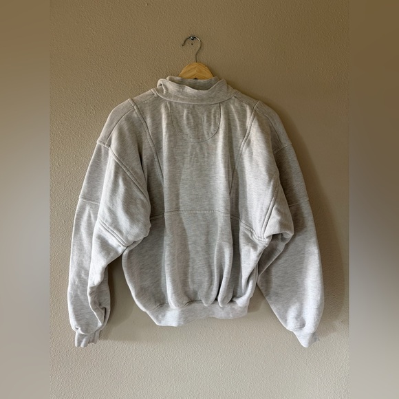 Joah Brown Retro Half Zip Light Gray “Pearl” Pullover Sweatshirt Size S/M - Picture 10 of 12